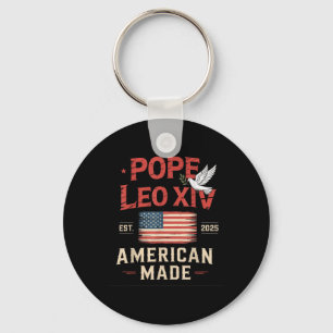 Porte-clés American Fabriqué Premier Pape Leo Xiv Christian R