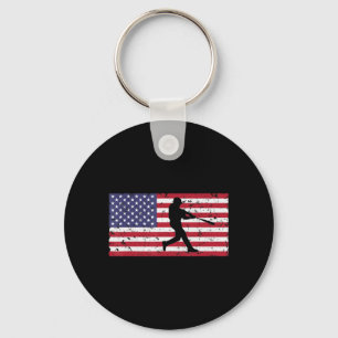 Porte-clés American Flag Cool de baseball Vintage Jersey T