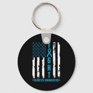Porte-clés American Flag Lutte contre le diabète Sensibilisat