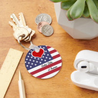 American Flag & Red Heart, Love USA / America