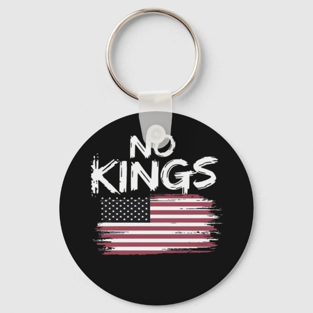 Porte-clés American Flag Upside Down Distress No Kings Long F (Recto)