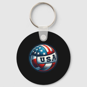 Porte-clés American Flag Volleyball Basketball Patriotique Us