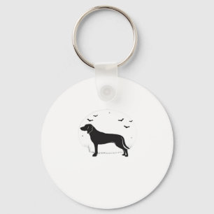Porte-clés American Foxhound Dog � Halloween Moon Silhouette