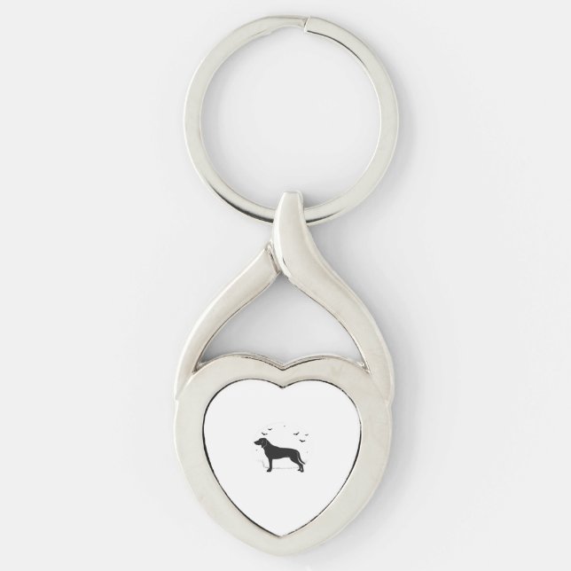 Porte-clés American Foxhound Dog - Halloween Moon Silhouette (Devant)