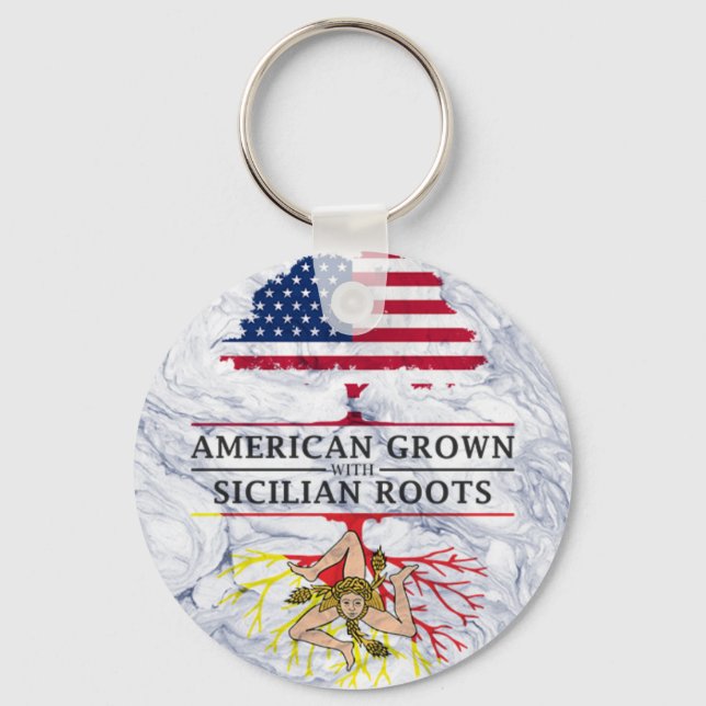Porte-clés American Grosse avec des racines siciliennes style (Recto)