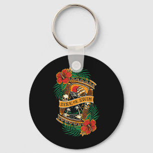 Porte-clés American traditionnel Tattoo Old School crâne Flas