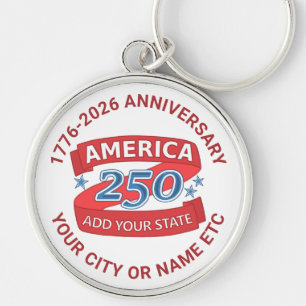 Porte-clés Amérique 250 Ajouter un État USA Anniversaire Souv