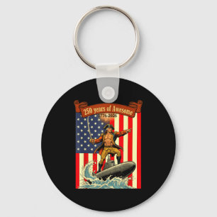 Porte-clés Amérique 250e drôle george washington à cheval