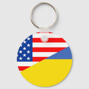 Porte-clés amérique américaine ukraine demi-drapeau usa