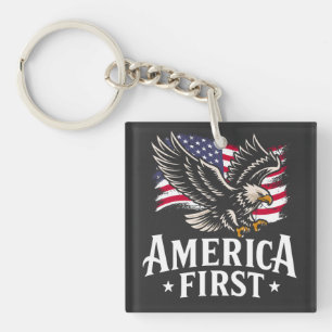 Porte-clés Amérique Premier aigle patriotique du Bald Juillet