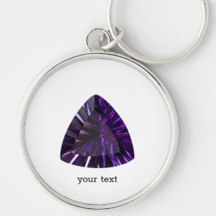 Porte-clés Amethyst Gemstone, Février Birthstone, Purple