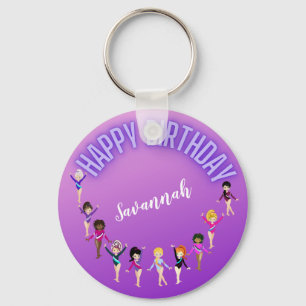 Porte-clés Amis de gymnastique "Joyeux Anniversaire" Ombre Vi