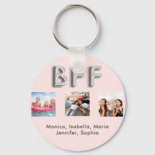 Porte-clés Amis pour toujours BFF rose or argent photo