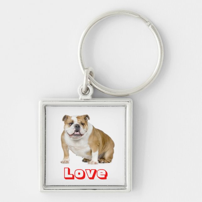 Porte-clés Amour Anglais Bulldog Puppy Dog Porte - clé (Devant)