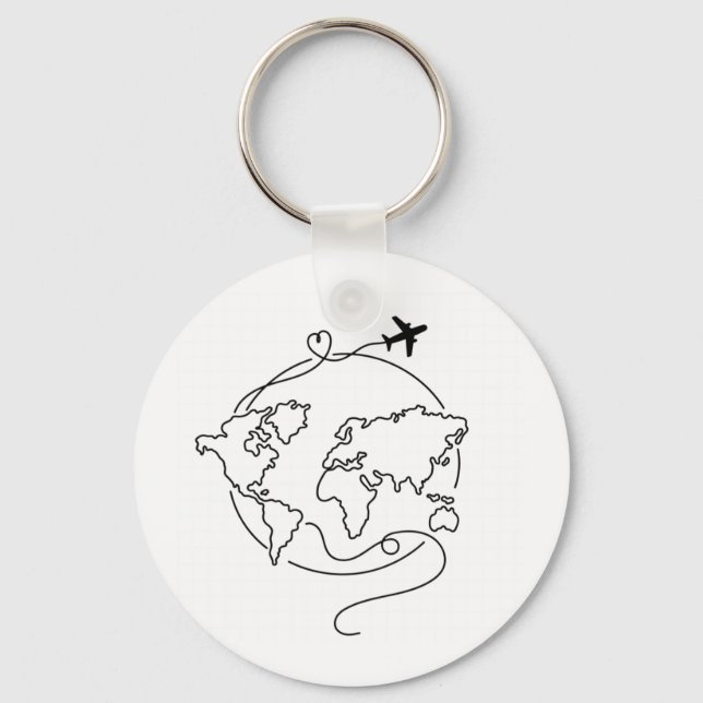 Porte-clés 🌍 Amour autour du monde ✈️ (Recto)