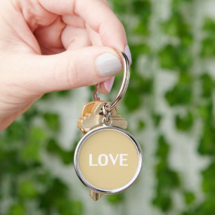Porte-clés Amour - beige, chameau, blanc minimaliste porte - 