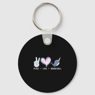Porte-clés Amour de la paix narval pour filles garçons enfant