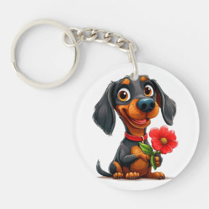 Porte-clés Amour de Teckel pour amateur de chiens