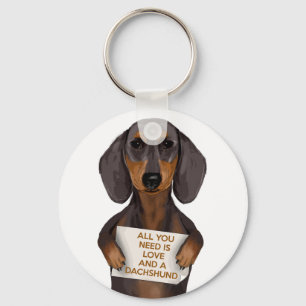 Porte-clés Amour et Dachshund