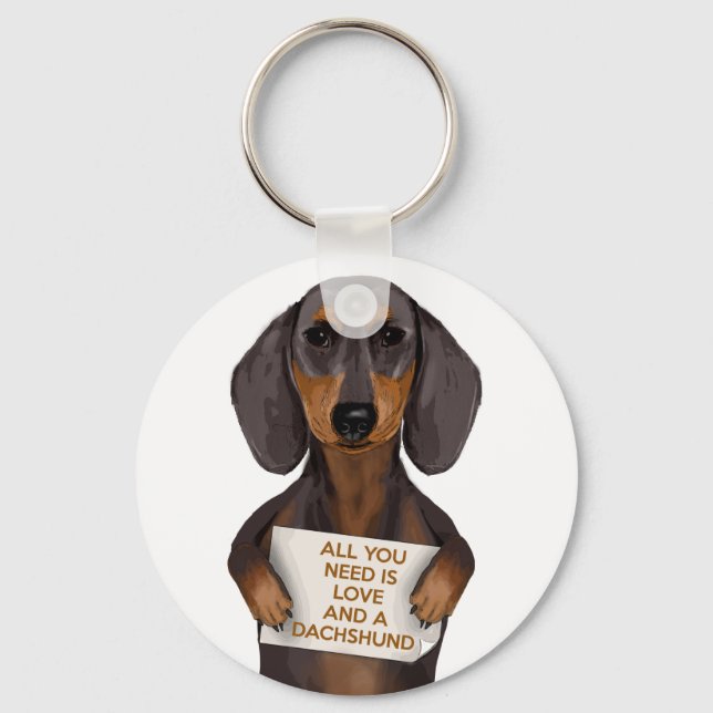 Porte-clés Amour et Dachshund (Recto)