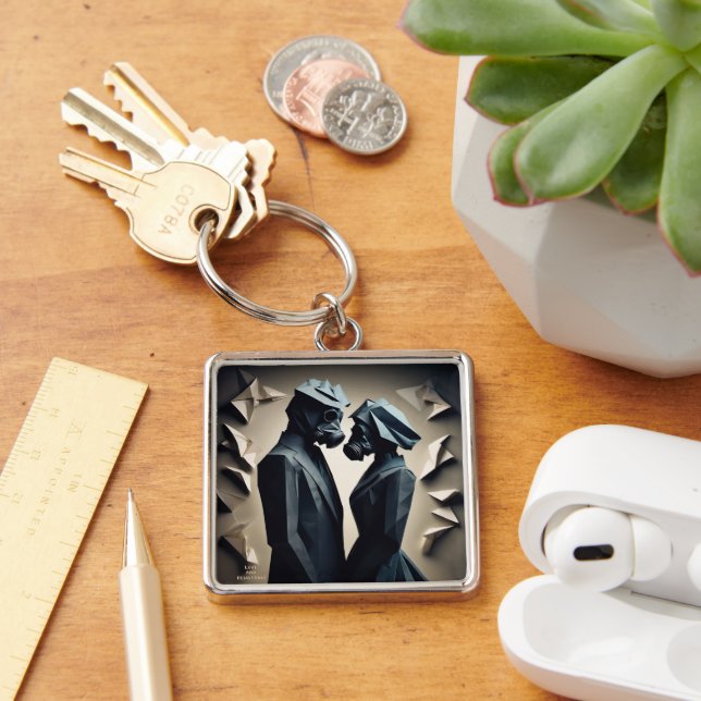 Porte-clés AMOUR ET RÉSISTANCE Origami Porte - clé métallique (Bureau)