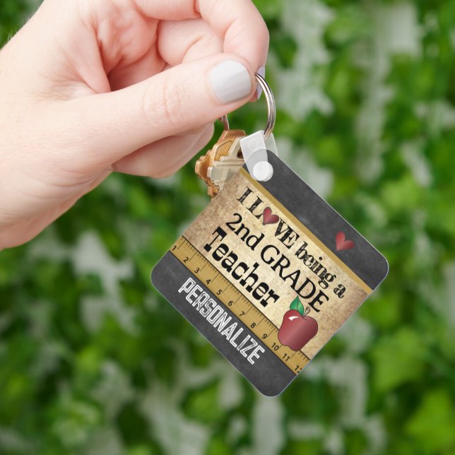 Porte-clés Amour Etre un enseignant de 2e année (main)