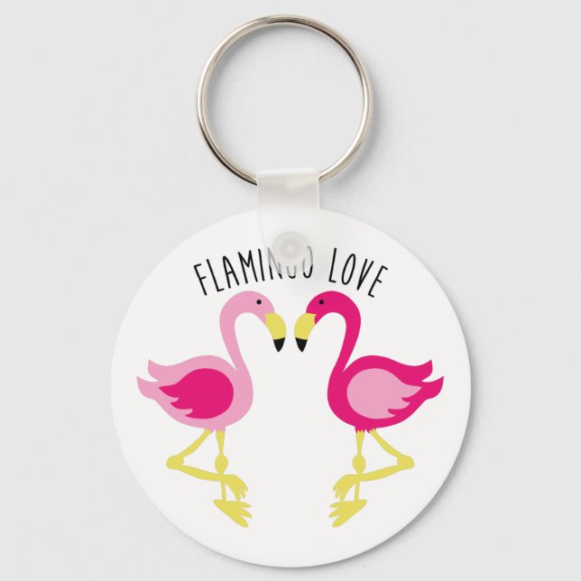 Porte-clés Amour Flamant rose (Recto)