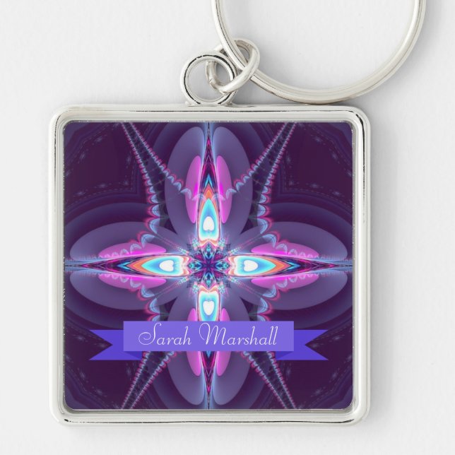 Porte-clés Amour fractal Star Nom personnalisé Porte - clé (Devant)