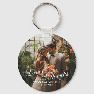 Porte-clés 'Amour & Merci' Photo personnalisée Mariage Faveur