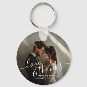 Porte-clés 'Amour & Merci' Photo personnalisée Mariage Faveur