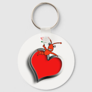 Porte-clés Amour mignon de coeur d'écrevisses (homard)