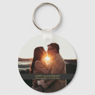 Porte-clés Amour photo anniversaire moderne