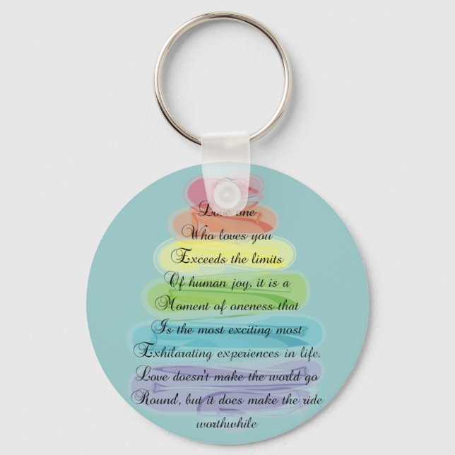 Porte-clés "Amour" Poème Cadeaux Artsy Tree Design (Recto)