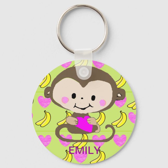 Porte-clés Amour singe - Personnalisé (Recto)