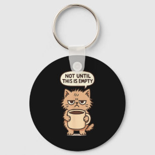 Porte-clés Amoureux De Café Grumpy Chat Pas De Matin Personne
