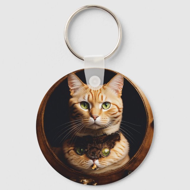 Porte-clés Amoureux des chats photo personnalisé pour animal  (Recto)