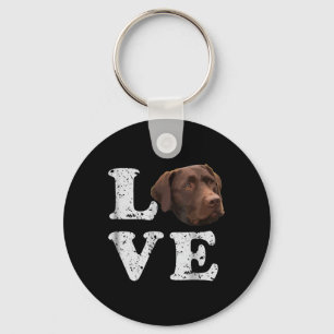 Porte-clés Amoureux des chiens I Love Chocolate Labrador Re