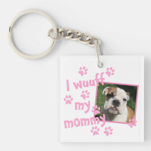 Porte-clés Amoureux des chiens Mama avec photo personnalisée