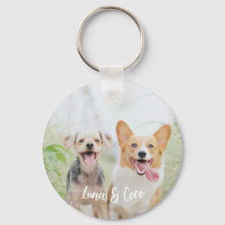 Porte-clés Amoureux des chiens photo personnalisé pour animal