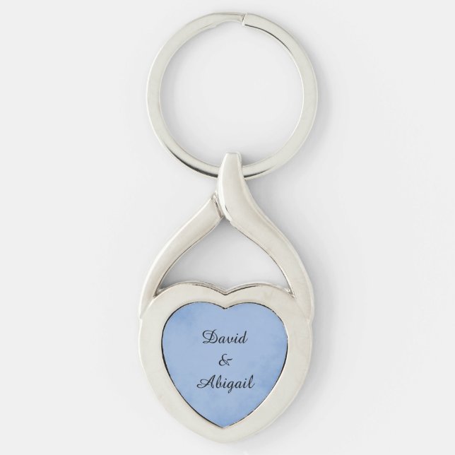 Porte-clés Amoureux Parchemin bleu Indigo (Devant)
