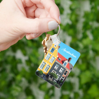 Porte-clés Amsterdam Holland Houses Travel souvenir