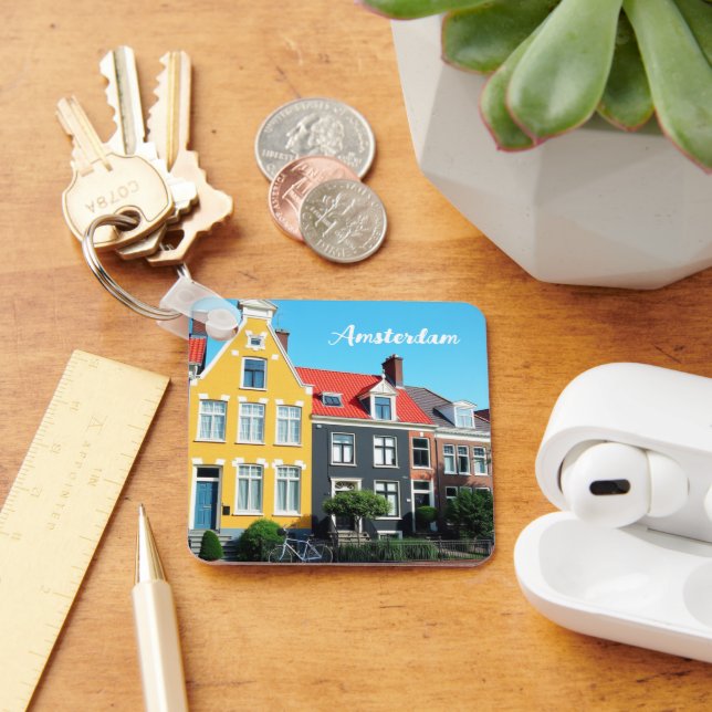 Porte-clés Amsterdam Holland Houses Travel souvenir (Bureau)