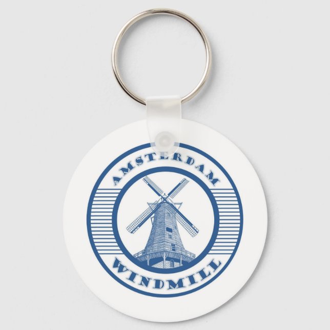 PORTE-CLÉS AMSTERDAM WINDMILL BLEU (Recto)
