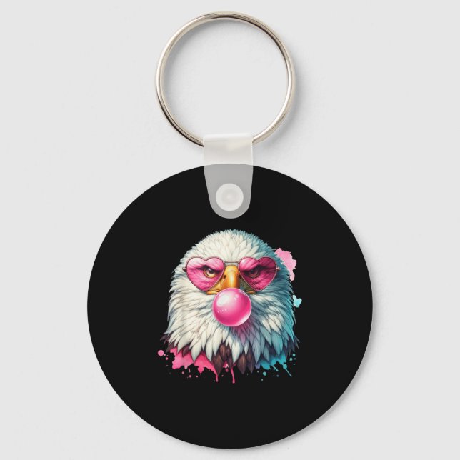 Porte-clés Amusant Aigle Bald Mignonne Aigle Avec Des Gles Nk (Recto)