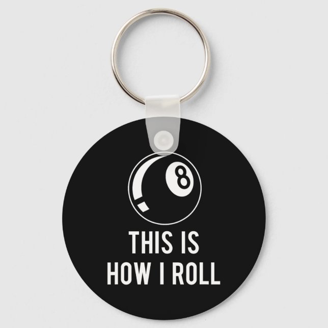 Porte-clés Amusant Billard Design Pour Les Joueurs De Billard (Recto)