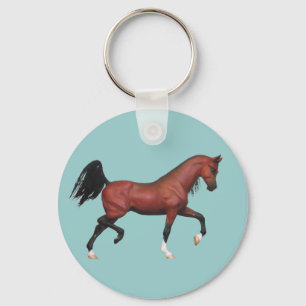 Porte-clés Amusant Cheval Brown Trotting Bay Art Arabe