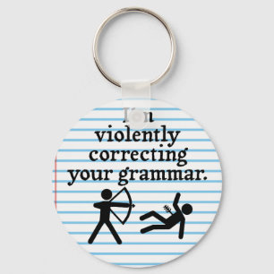 Porte-clés Amusant "Correction Silencieuse De Votre Grammaire
