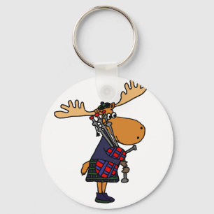 Porte-clés Amusant Oie Jouer Bagpipes Art