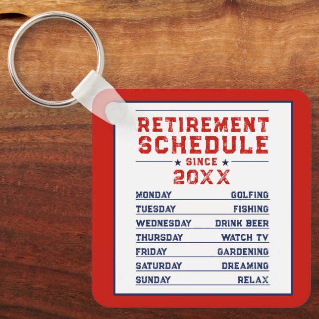 Porte-clés Amusement moderne Rouge Bleu Blanc Homme Plan de r (Recto)