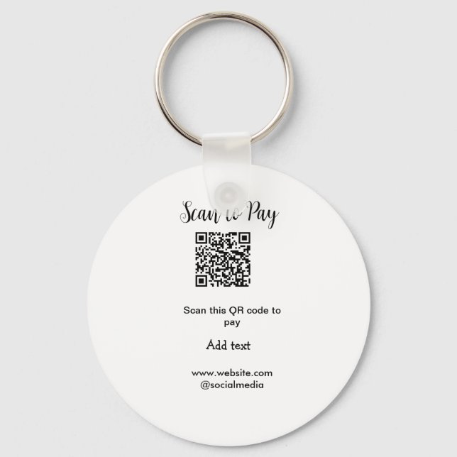 Porte-clés Analyser pour payer scanner code QR ajouter des dé (Recto)